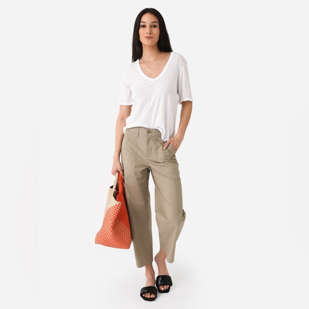 AGOLDE Women’s Pants Tan Stretch Cotton Daria Utility Cargo Cropped Size 27